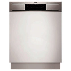 AEG F65610IM0P Semi-Integrated Dishwasher, Stainless Steel
